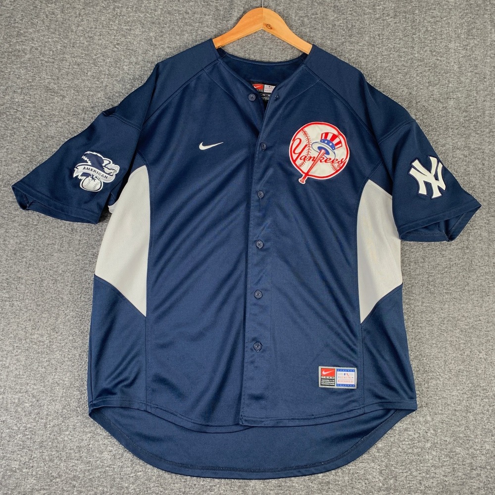 Vintage Nike New York Yankees Jersey Men XL Derek Jeter #2 Y2K 2000s MLB